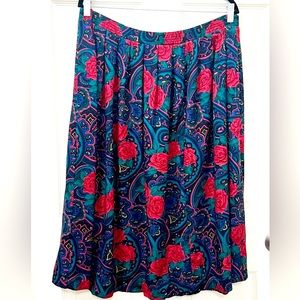Vintage ALFRED DUNNER made in USA Patterned Maxi Skirt Size 16